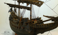 1:144 Pirate ship scale model as Black Pearl