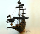 Black sail pirate ship